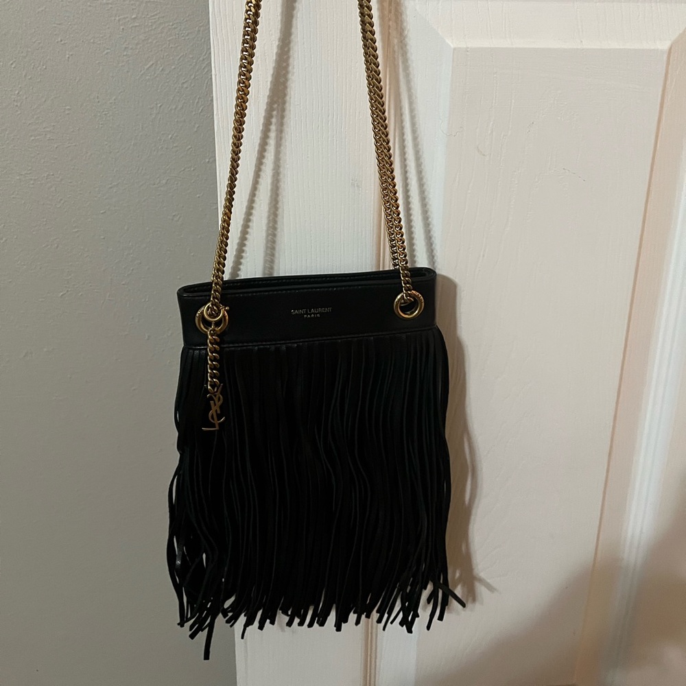 Saint Laurent Small Grace Fringe Leather Bag-NEW-Never Used-Hard to find-
